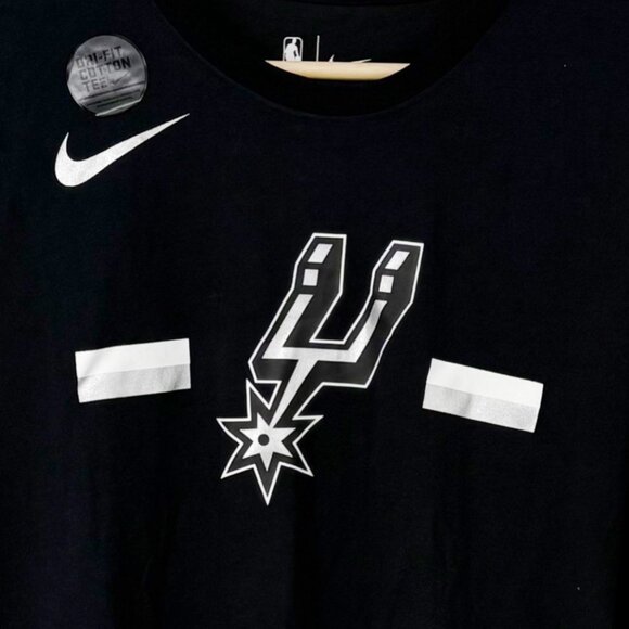 NWT Nike San Antonio Spurs Dri-Fit T-Shirt Men's Large Black Swoosh Logo NBA - Picture 3 of 7